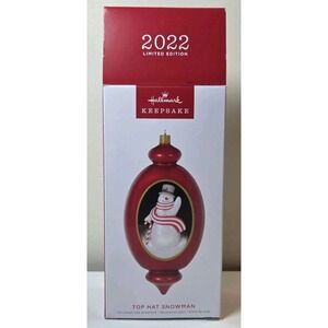 2022 Hallmark TOP HAT SNOWMAN Keepsake Ornament Limited Edition - Brand NEW!‎